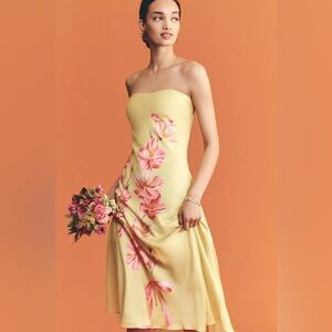 Anthropologie Farm Rio x Anthropologie Strapless Printed Midi Slip Dress